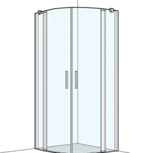 Vente Flash Paroi diagonale arrondi Koralle S400 Plus Silver polish Verre clair